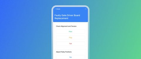 MaintainX screenshot: Mobile procedure checklist