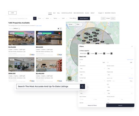 Lofty screenshot: Property search with map and filters