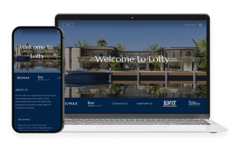 Lofty screenshot: Agent website on desktop and mobile