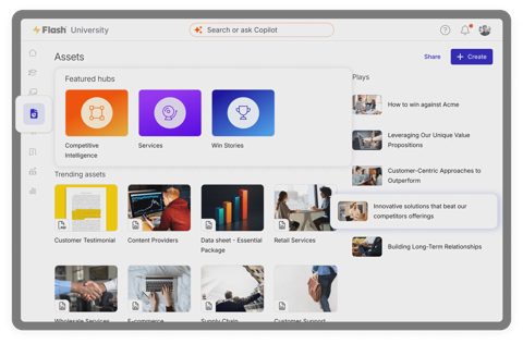Mindtickle screenshot: Sales asset library