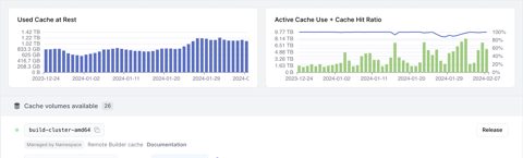 Namespace screenshot: Cache usage charts