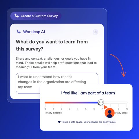 Officevibe screenshot: Creating a custom survey with AI