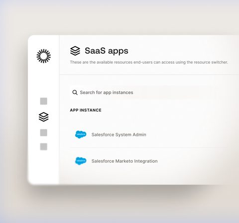 Okta screenshot: Admin console SaaS apps list