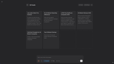 Mistral Vibe (Le Chat) screenshot: Le Chat project workspace