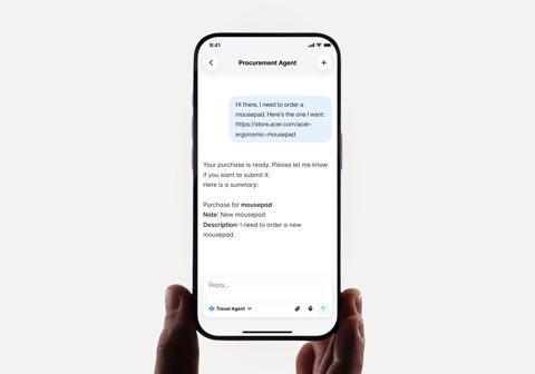 Payhawk screenshot: Mobile app AI agent chat