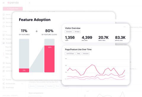 Pendo screenshot: Feature adoption analytics