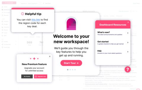 Pendo screenshot: In-app guides and walkthroughs