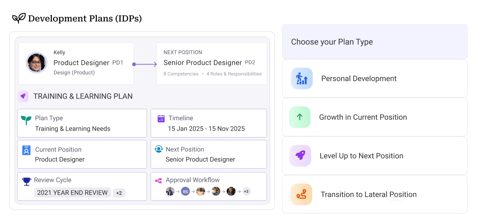 Peoplebox screenshot: Individual development plan setup