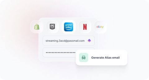 Proton Pass screenshot: Email alias generator