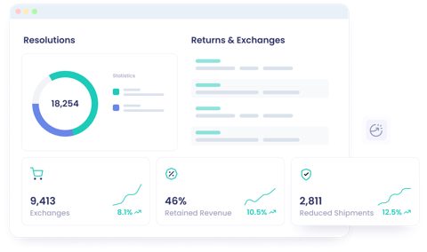 ReturnGO screenshot: Resolutions and exchanges stats