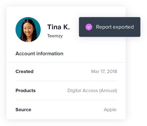 Recurly screenshot: Subscriber account details
