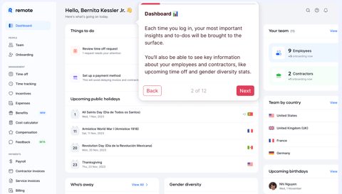 Remote screenshot: Employer dashboard