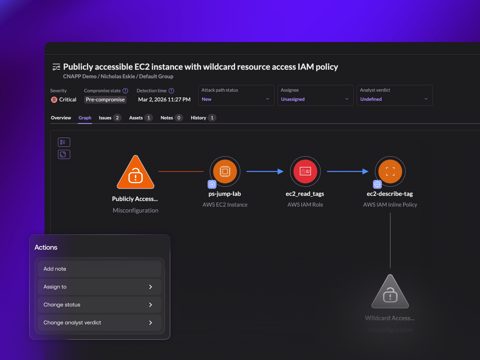 SentinelOne Singularity screenshot: Cloud alert attack path graph