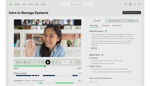 Salesloft screenshot: Call recording with AI summary
