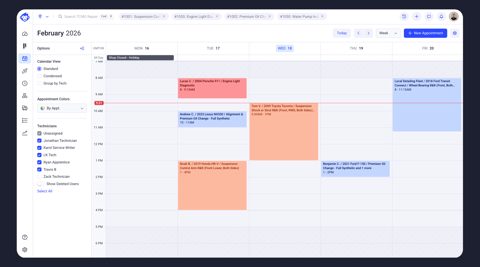 Shopmonkey screenshot: Shop appointment calendar