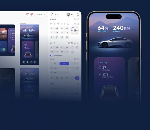 Sketch screenshot: Canvas alongside mobile prototype