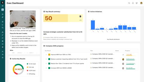 Tability screenshot: Custom OKR dashboard