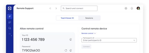 TeamViewer screenshot: Remote Support session screen