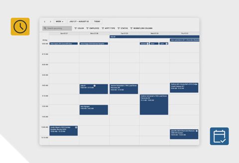 Tekmetric screenshot: Shop appointment calendar