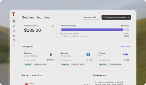 Thatch screenshot: Employee benefits dashboard