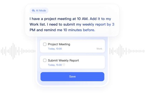 TickTick screenshot: Voice task entry
