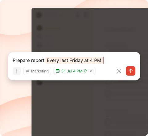 Todoist screenshot: Quick add with natural-language date