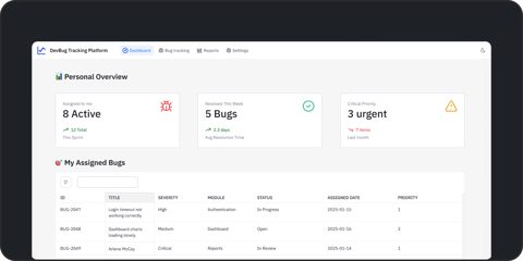 ToolJet screenshot: Bug tracking app