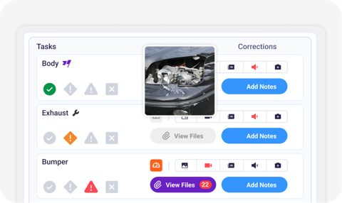 Torque360 screenshot: Digital vehicle inspection tasks