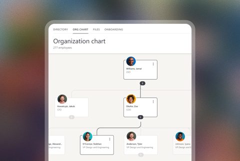 Workable screenshot: Org chart in the employee directory