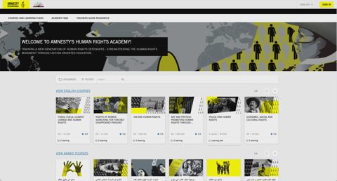 Docebo screenshot: Course catalog with category rows