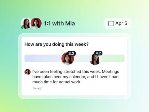 Bonusly screenshot: Weekly 1:1 check-in prompt