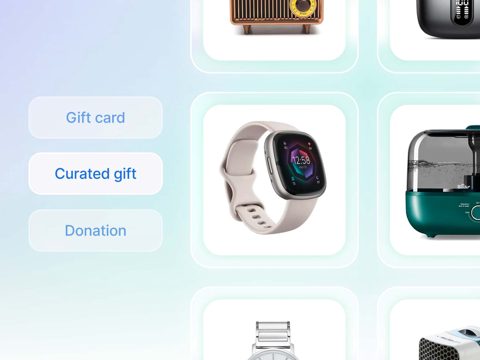 Bonusly screenshot: Rewards catalog with gift cards