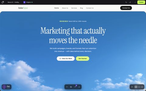 Leadpages screenshot: Page editor with AI assistant