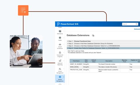 PowerSchool SIS screenshot: Level data validation table