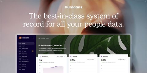 Humaans screenshot: HRIS dashboard