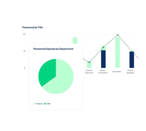 Adaptive Planning screenshot: Personnel expense by department chart