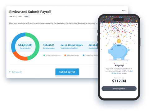 Eddy screenshot: Review and submit payroll