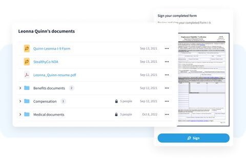 Eddy screenshot: Employee documents and e-signing