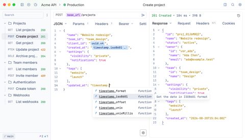 Yaak screenshot: REST request editor with response pane