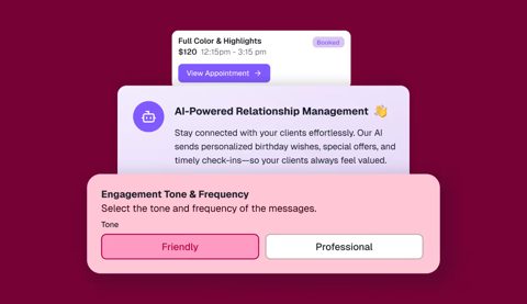 Zoca screenshot: Client messaging tone and frequency settings