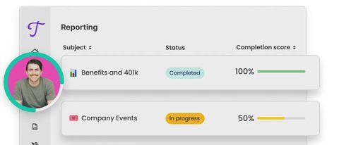 Trainual screenshot: Training completion reporting