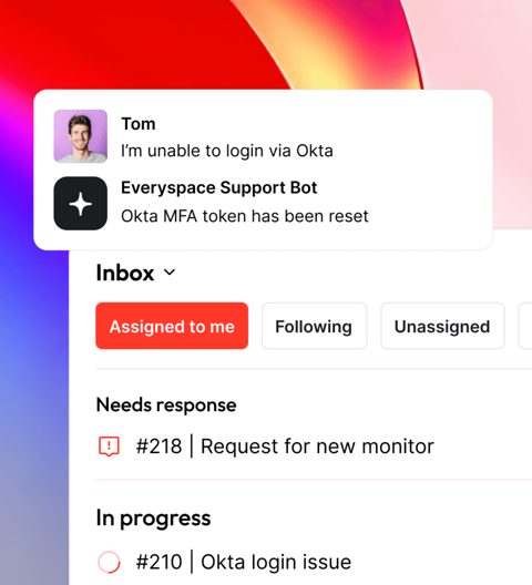 Unthread screenshot: Inbox grouped by status