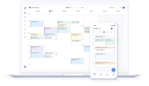 Setmore screenshot: Appointment calendar on desktop and mobile