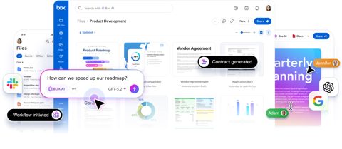 Box screenshot: Files view with Box AI assistant