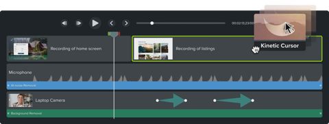Camtasia screenshot: Multi-track timeline