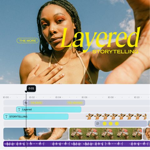 Canva screenshot: Video editor with layered timeline