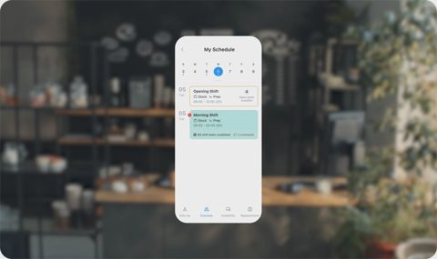 Connecteam screenshot: Mobile app shift schedule
