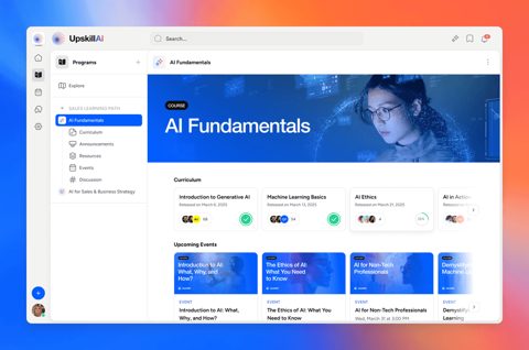 Disco screenshot: Course page with curriculum