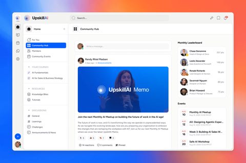 Disco screenshot: Community hub with leaderboard