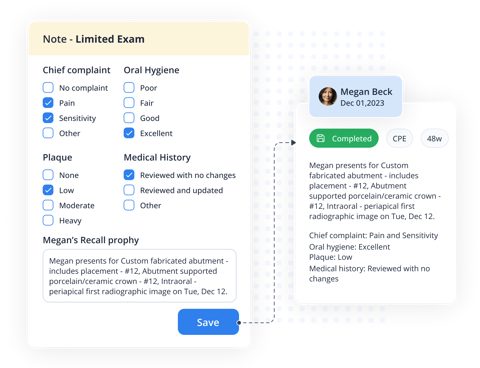 Archy screenshot: Clinical exam note with patient summary